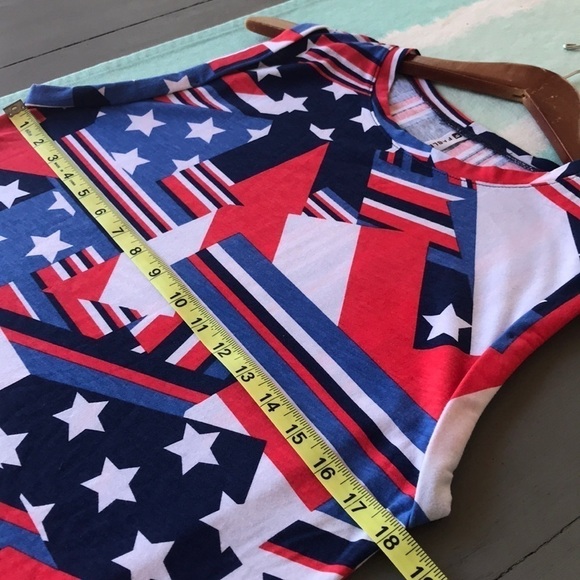 Fabletics Americana Print McKinney Tee Sleeveless Athletic Tank Top - Picture 8 of 9